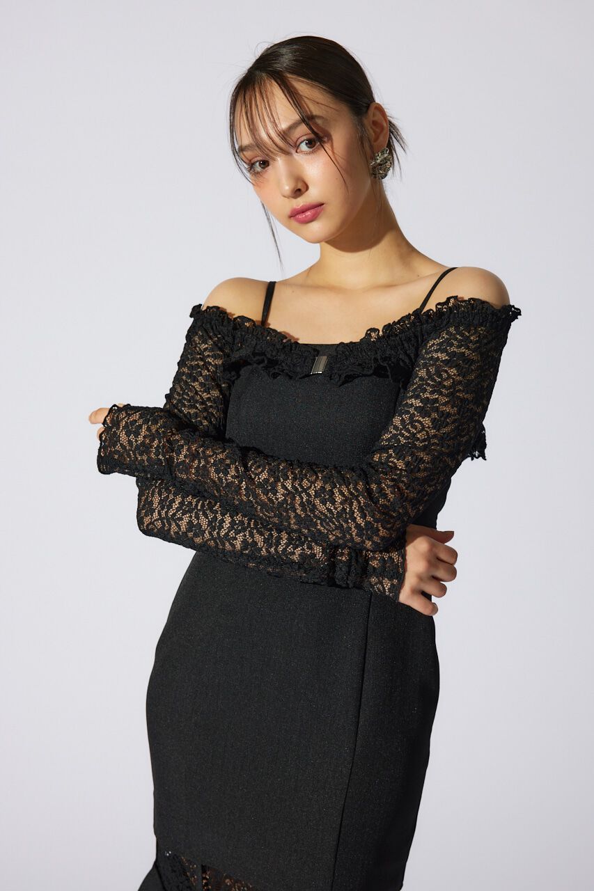 rienda「オフショルレースコンビマーメイドワンピース」|ワンピース|