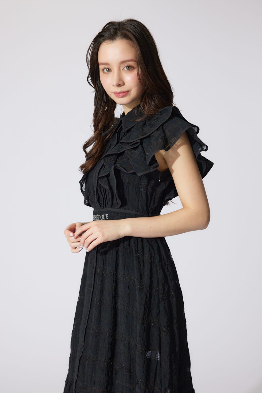 rienda「配色ロゴダブルフリルティアードワンピース」|ワンピース|