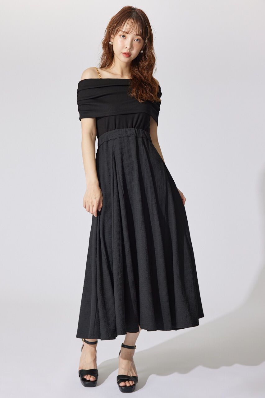 rienda「オフショルカットフレアワンピース」|ワンピース|