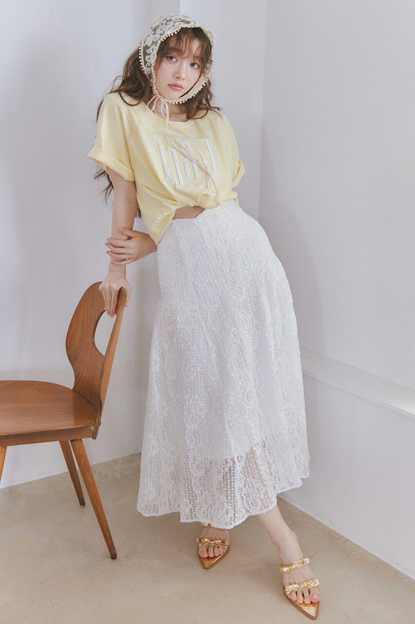 rienda「サイドボリュームジャストウエストスカート」|スカート|WHT