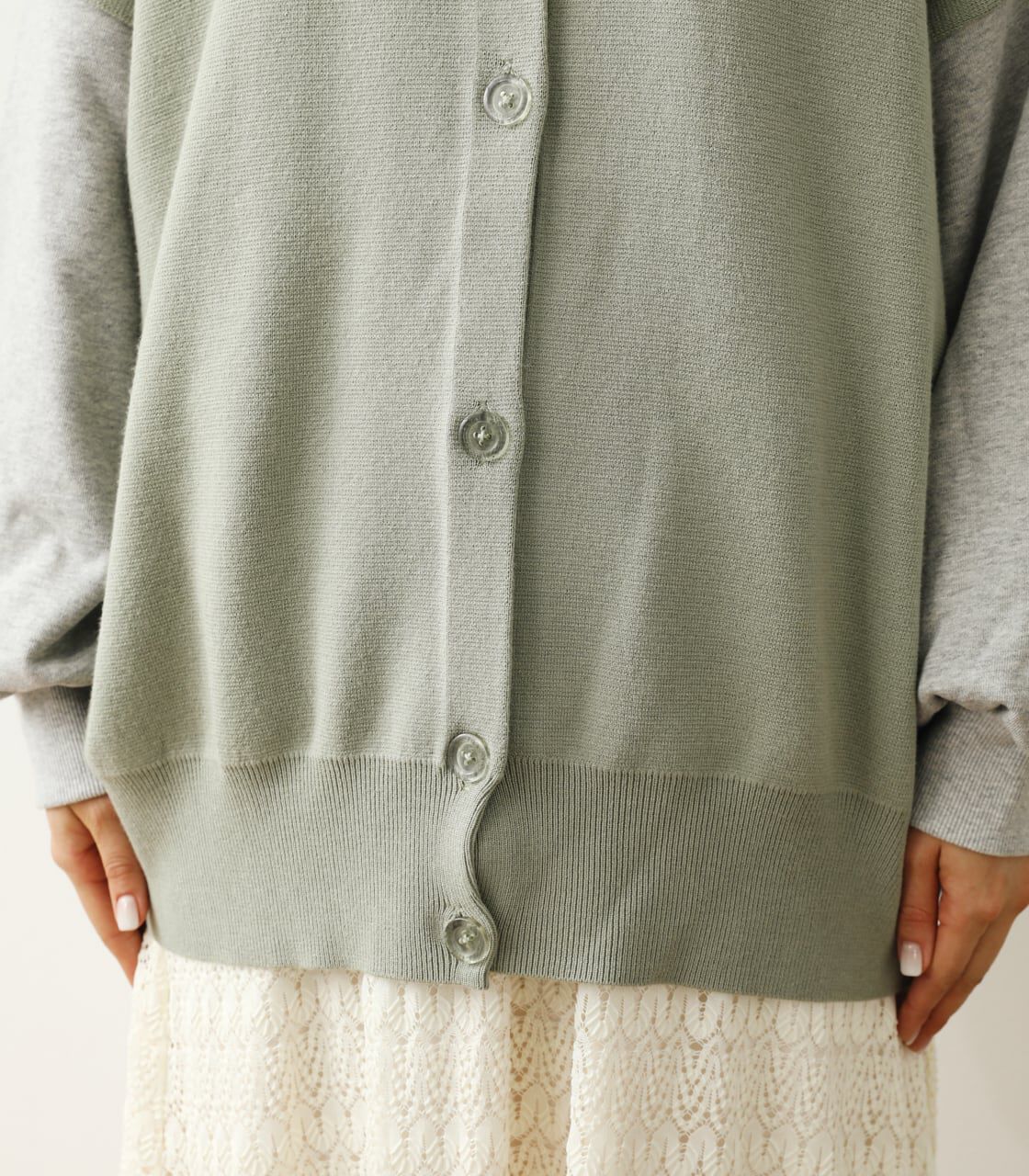 RODEO CROWNS「(WEB限定)裏毛ドッキングニットカーディガン」|カーディガン|