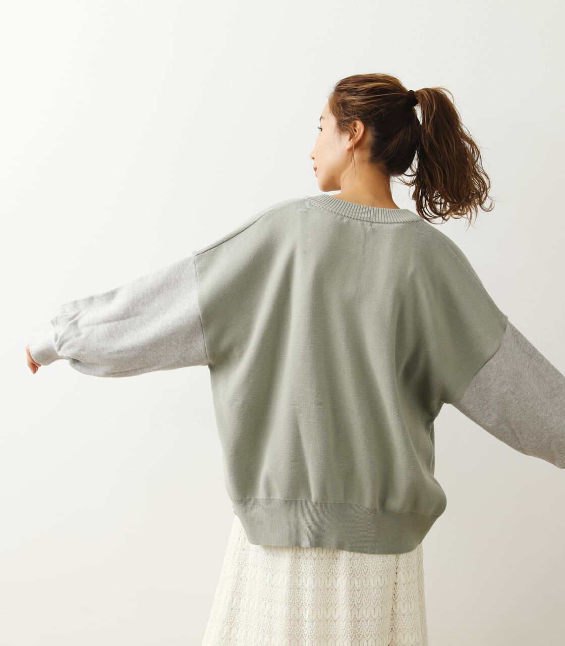 RODEO CROWNS「(WEB限定)裏毛ドッキングニットカーディガン」|カーディガン|