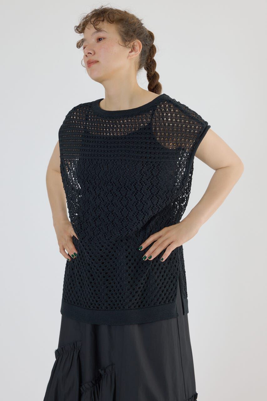 RODEO CROWNS「2WAY パッチワークニットベスト」|タンクトップ|