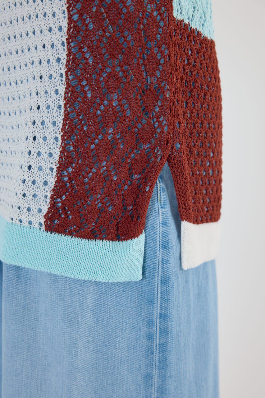 RODEO CROWNS「2WAY パッチワークニットベスト」|タンクトップ|