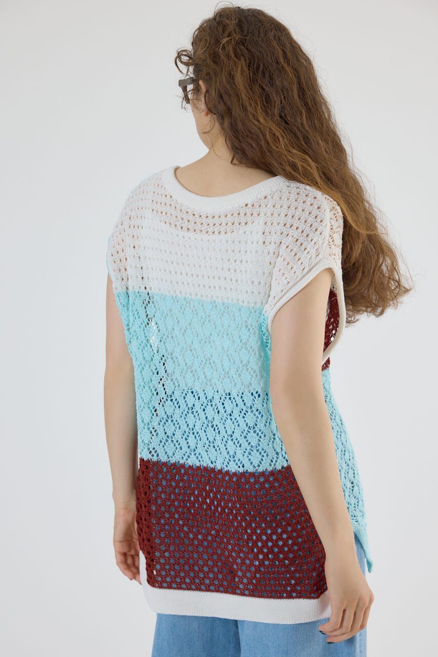 RODEO CROWNS「2WAY パッチワークニットベスト」|タンクトップ|