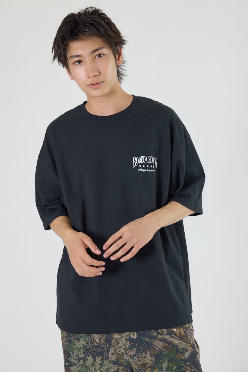RODEO CROWNS「カモフラアップリケTシャツ」|Tシャツ・カットソー|BLK