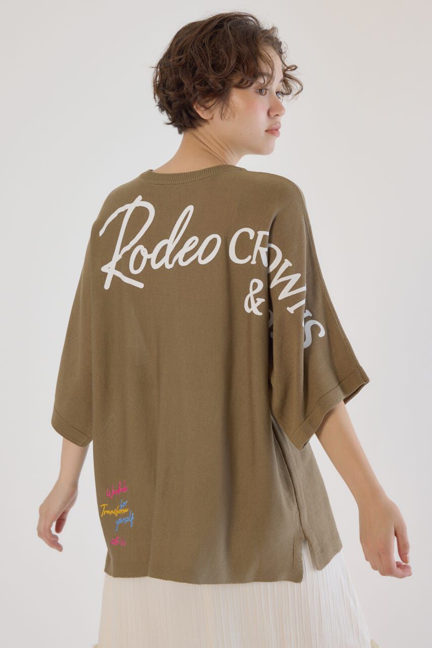 RODEO CROWNS「BIG LOGO5分袖ニットトップス」|ニット・セーター|