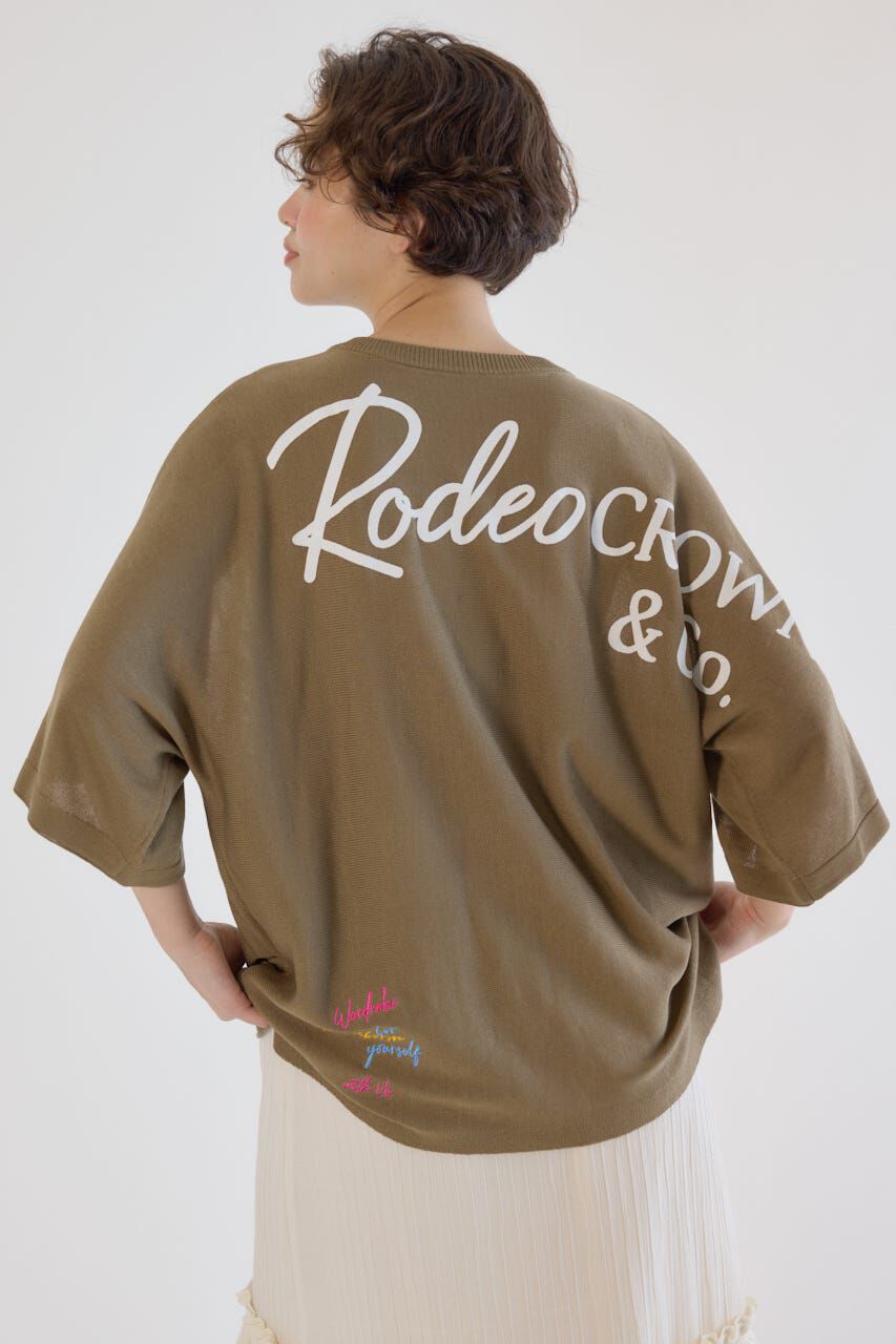 RODEO CROWNS「BIG LOGO5分袖ニットトップス」|ニット・セーター|