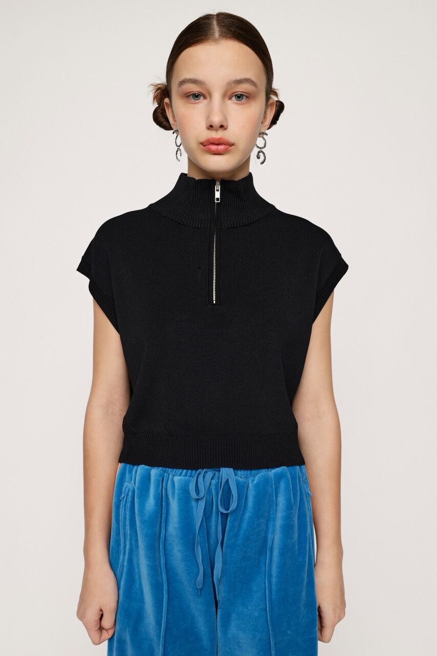 SLY「HALF ZIP KNIT トップス」|タンクトップ|
