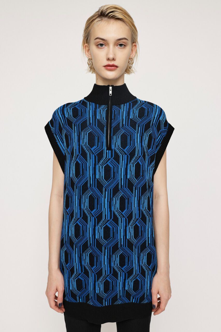 SLY「ZIP UP JACQUARD チュニック」|ニット・セーター|