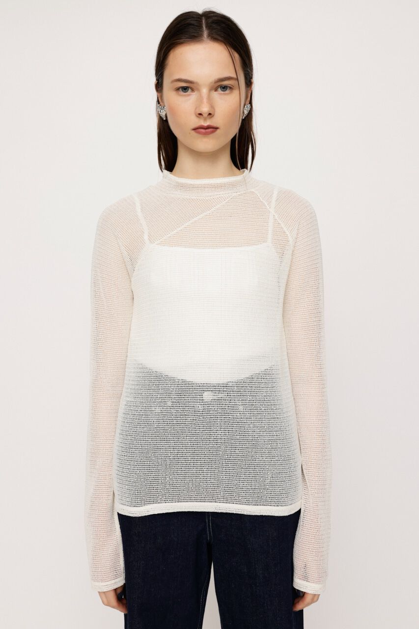 SLY「ASYMMETRY MESH L／S トップス」|Tシャツ・カットソー|