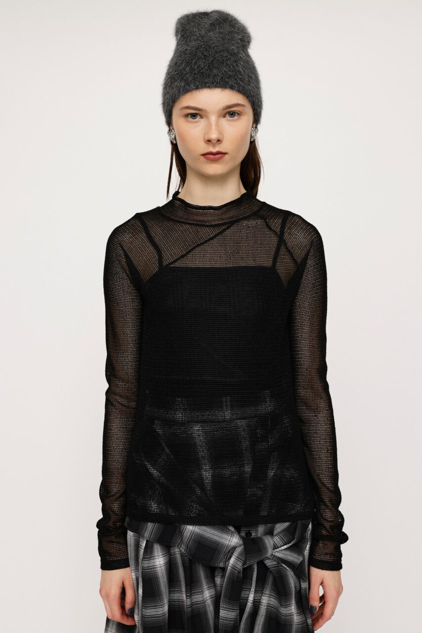 SLY「ASYMMETRY MESH L／S トップス」|Tシャツ・カットソー|