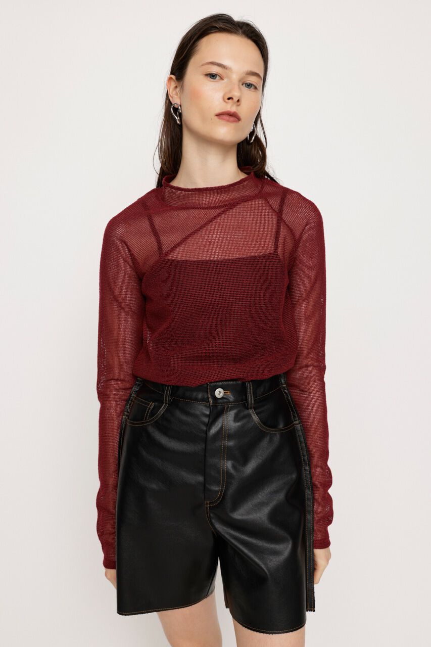 SLY「ASYMMETRY MESH L／S トップス」|Tシャツ・カットソー|
