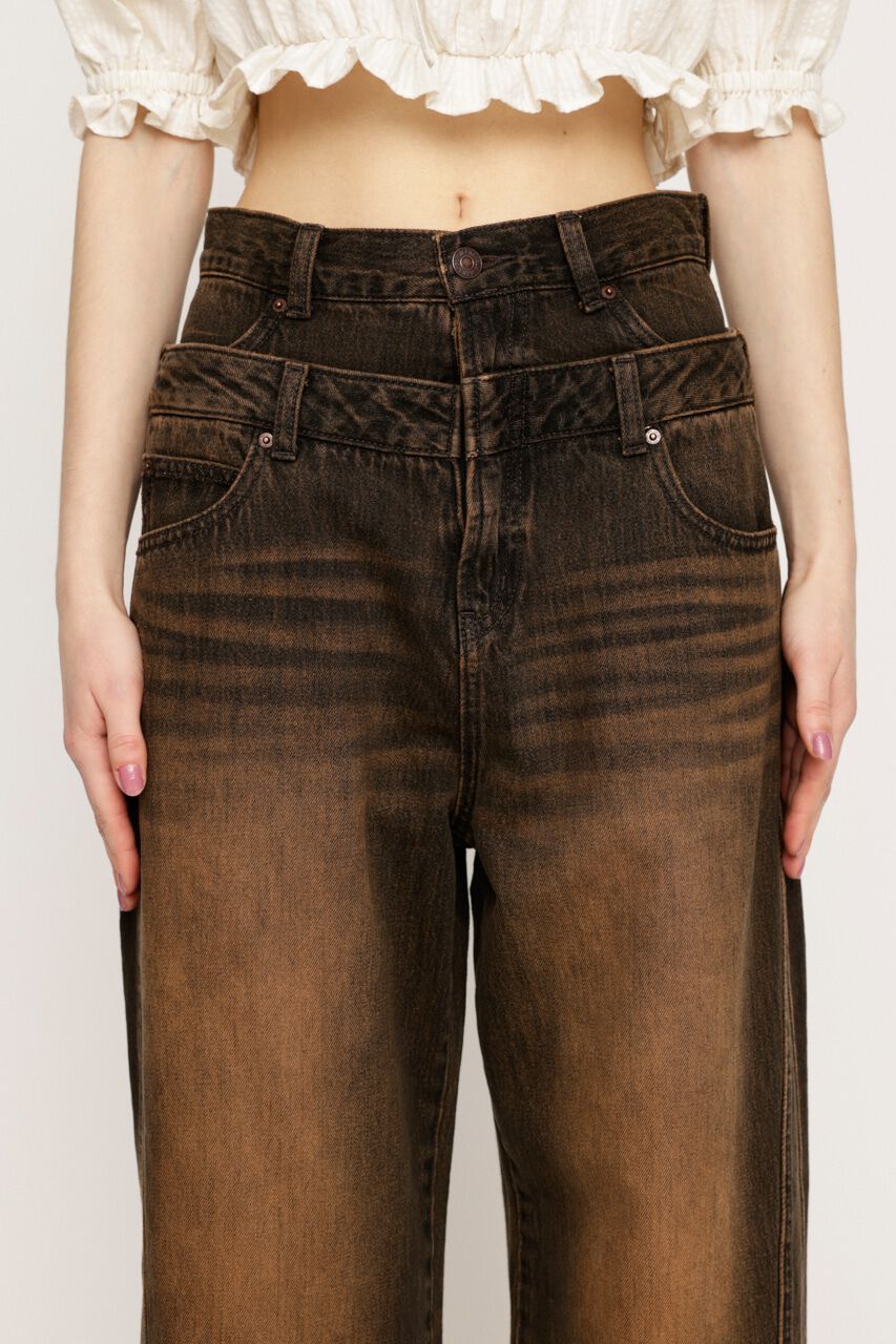 SLY「LAYERED STRAIGHT パンツ」|デニム|