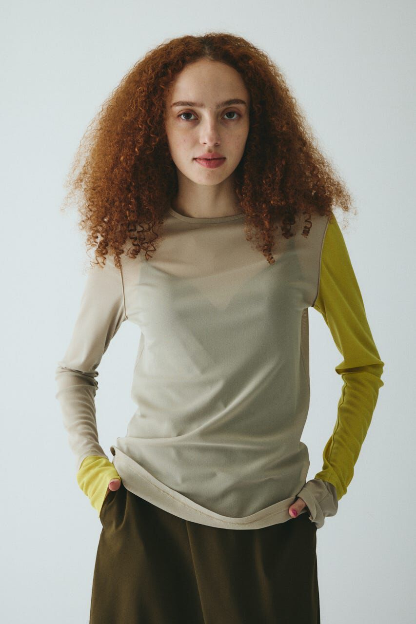 HeRIN.CYE「Crew neck mesh inner tops」|Tシャツ・カットソー|柄BEG5