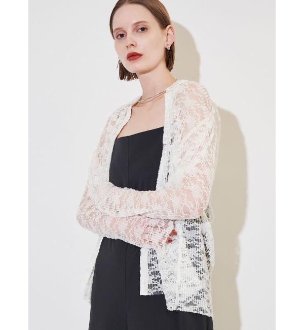 ELENDEEK「PLEATS LACE SH」|シャツ・ブラウス|オフホワイト