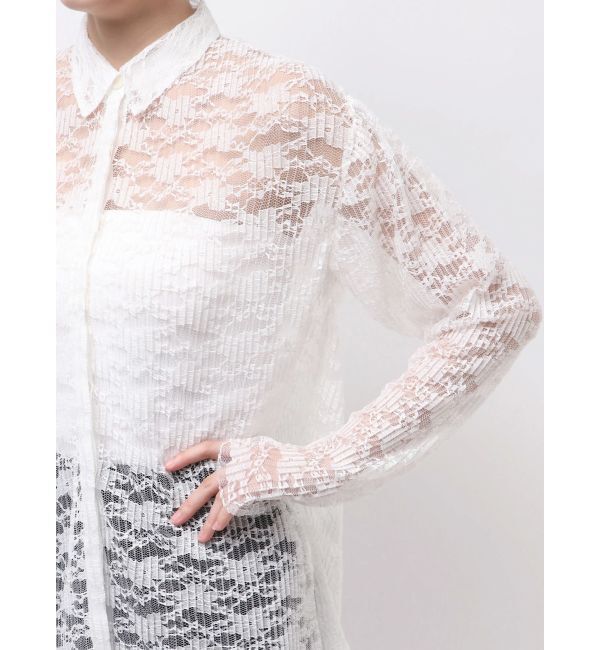 ELENDEEK「PLEATS LACE SH」|シャツ・ブラウス|