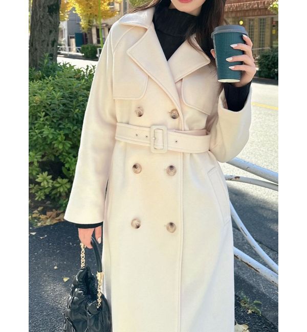 RESEXXY「ウールライクロングコート」|その他|アイボリー