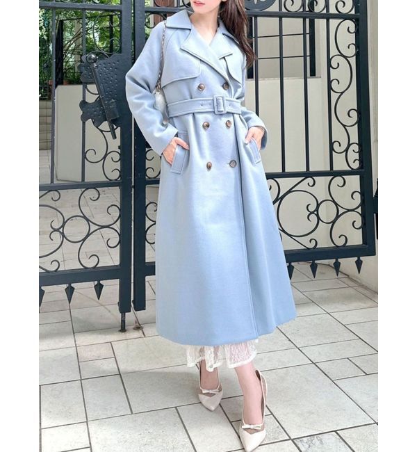 RESEXXY「ウールライクロングコート」|その他|ブルー