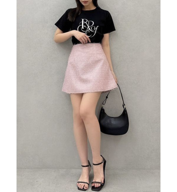 dazzlin「レースアップラメシャギーミニスカート」|スカート|