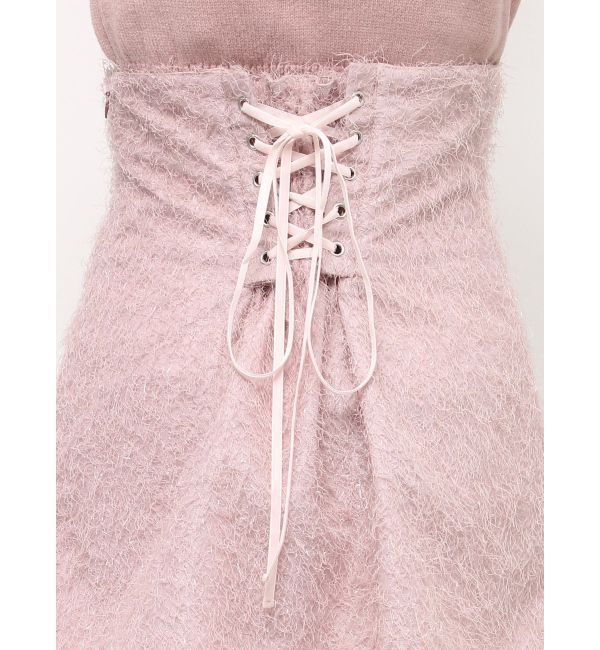 dazzlin「レースアップラメシャギーミニスカート」|スカート|