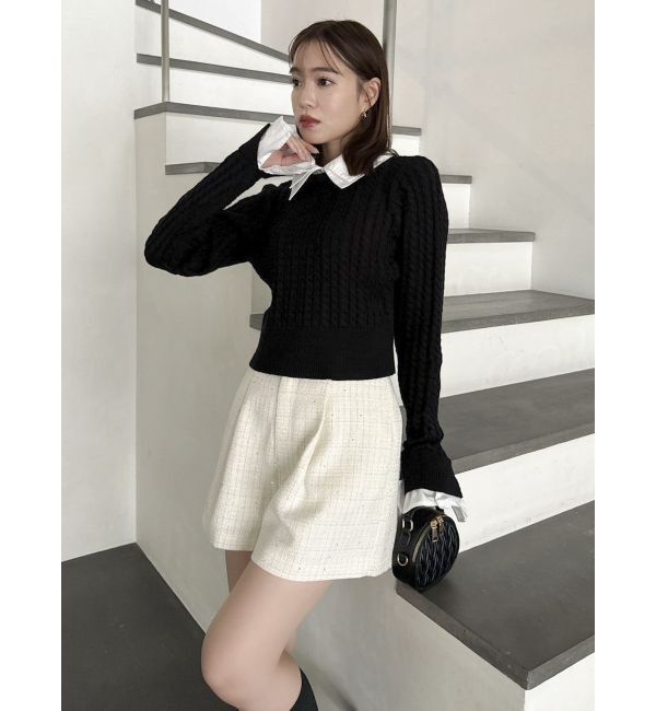 dazzlin「【セットアップ対応】ツイードタックショートパンツ」|その他|