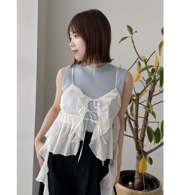 dazzlin「2WAYフルイドペプラムビスチェ」|キャミソール|