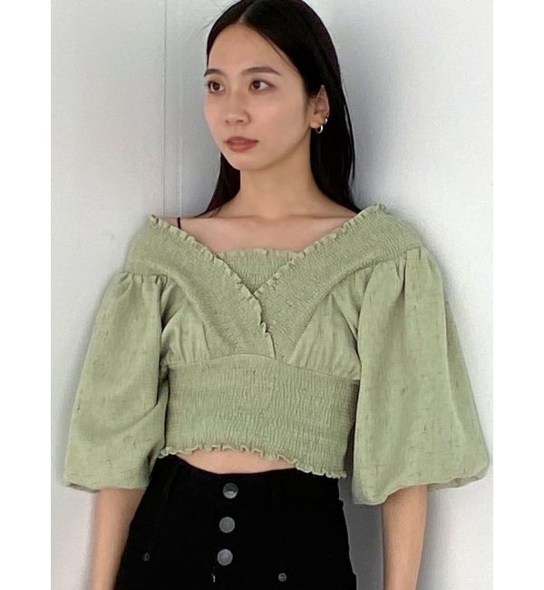 EMODA「シャーリングミニトップ」|Tシャツ・カットソー|