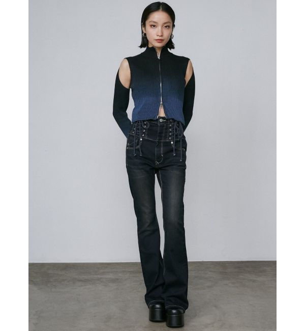 EMODA「グラデーションリブジップニット」|ニット・セーター|