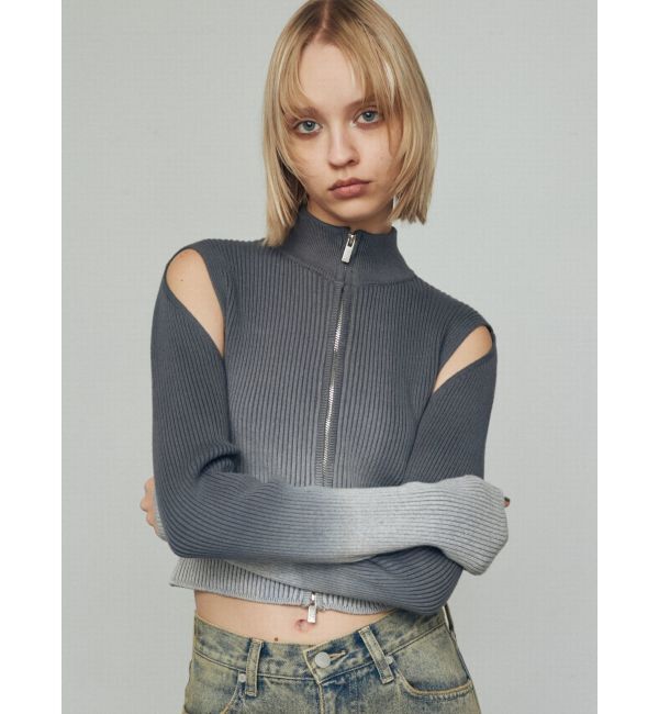 EMODA「グラデーションリブジップニット」|ニット・セーター|