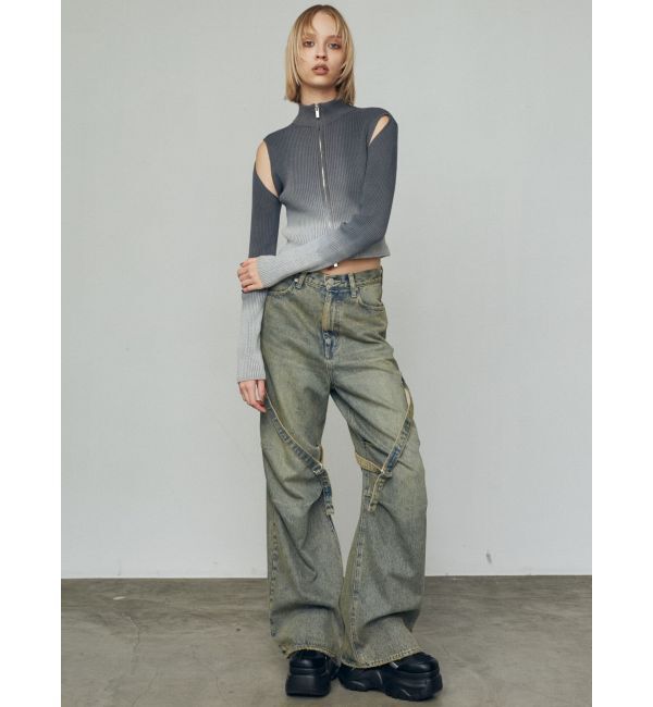 EMODA「グラデーションリブジップニット」|ニット・セーター|