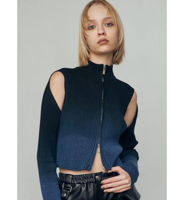 EMODA「グラデーションリブジップニット」|ニット・セーター|