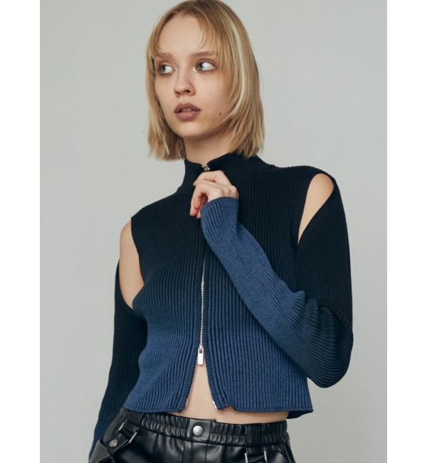 EMODA「グラデーションリブジップニット」|ニット・セーター|
