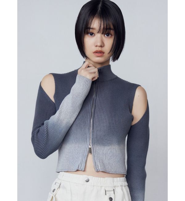 EMODA「グラデーションリブジップニット」|ニット・セーター|
