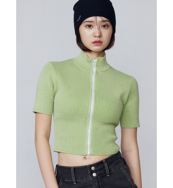 EMODA「プレーティングハーフリブジップニット」|ニット・セーター|