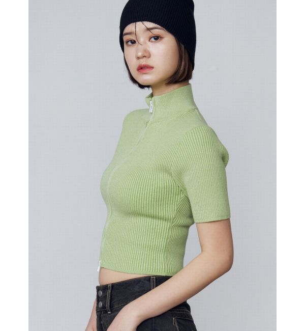 EMODA「プレーティングハーフリブジップニット」|ニット・セーター|