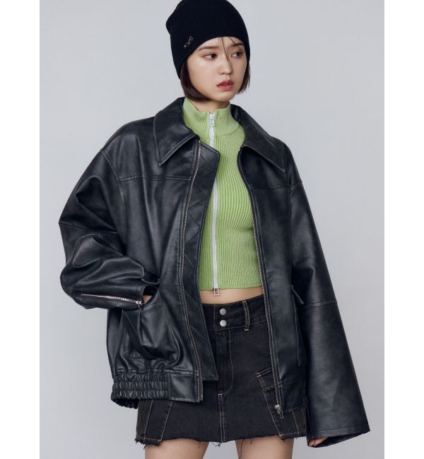 EMODA「プレーティングハーフリブジップニット」|ニット・セーター|