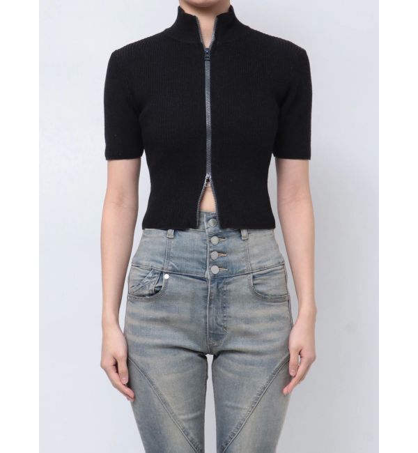 EMODA「プレーティングハーフリブジップニット」|ニット・セーター|