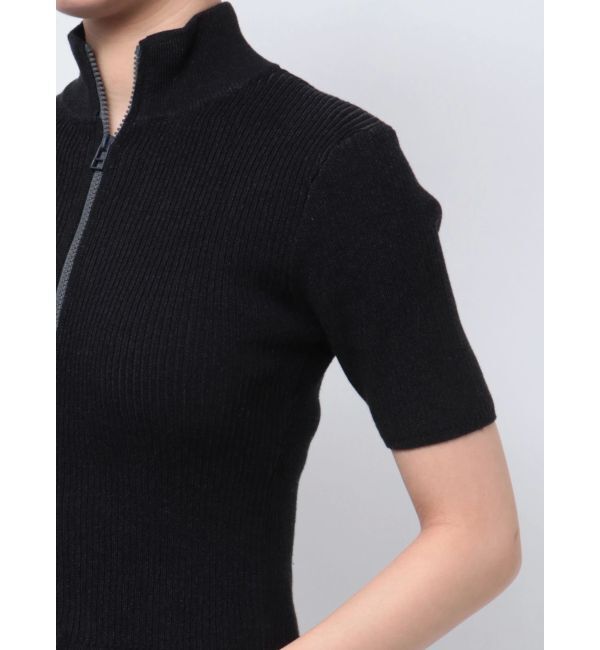 EMODA「プレーティングハーフリブジップニット」|ニット・セーター|