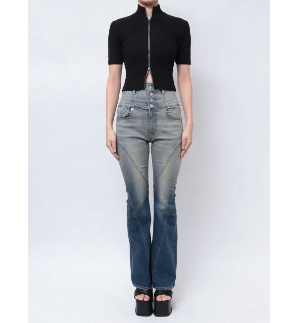 EMODA「プレーティングハーフリブジップニット」|ニット・セーター|