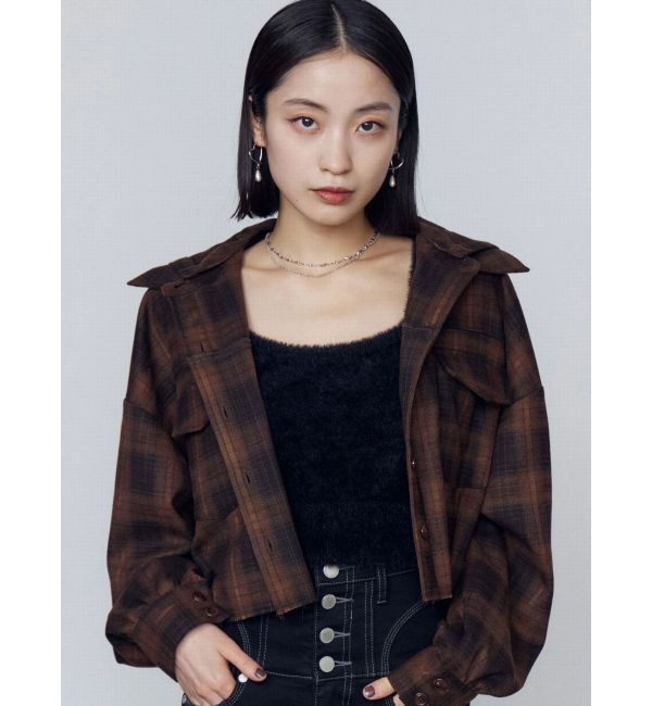 EMODA「クロップフードシャツ」|シャツ・ブラウス|