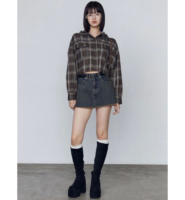 EMODA「クロップフードシャツ」|シャツ・ブラウス|