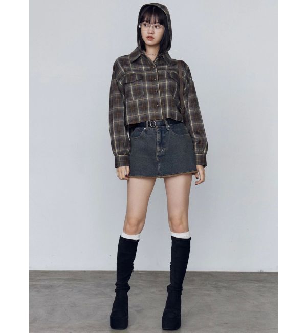 EMODA「クロップフードシャツ」|シャツ・ブラウス|