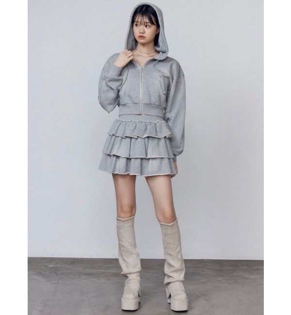 EMODA「シェービングショートジップフーディ」|パーカー|