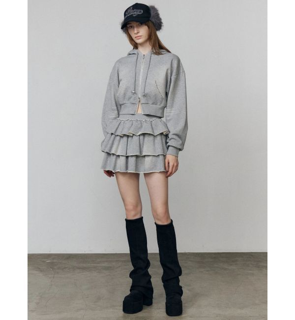 EMODA「シェービングショートジップフーディ」|パーカー|