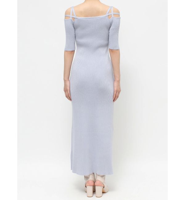 MERCURYDUO「2WAYナローストラップ釦付きニットワンピース」|ワンピース|