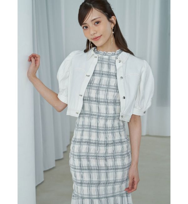 MERCURYDUO「パフスリーブデニムジャケット」|デニムジャケット|オフホワイト