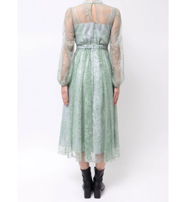 MERCURYDUO「レースギャザーフレアワンピース」|ワンピース|