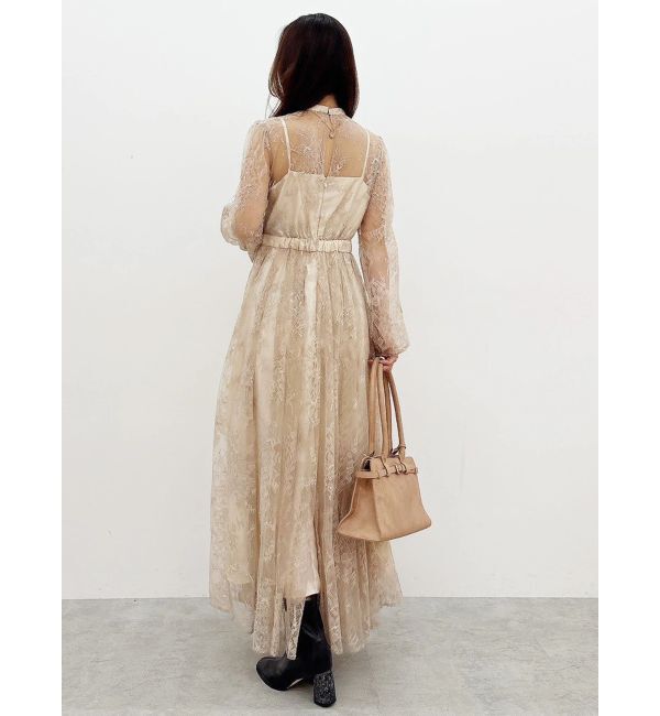 MERCURYDUO「レースギャザーフレアワンピース」|ワンピース|