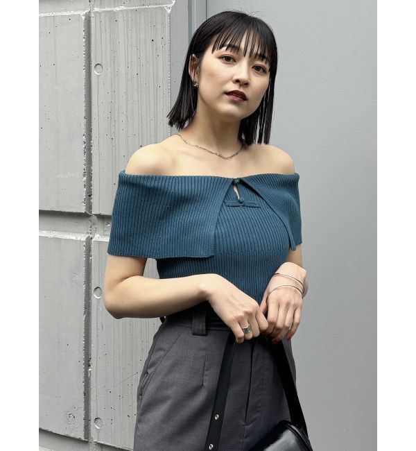 MURUA「オフショルチャイナボタンニット」|ニット・セーター|